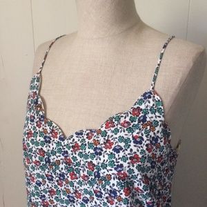 J. Crew Scalloped Floral Cami Racerback Size 0